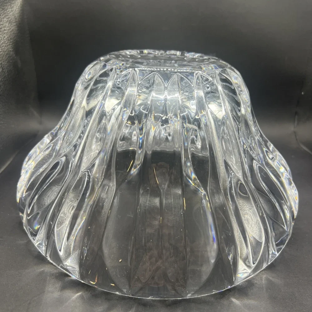Reed Barton Equinox Crystal Bowl Heavy Scalloped Edge Centerpiece Fruit Decor